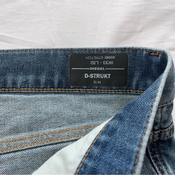 DIESEL D-Strukt Denim Jeans Size W33 L32 Blue Slim Fit Wash STRETCH - Picture 6 of 15
